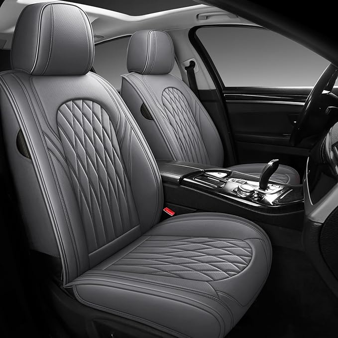 WELLDO Car Seat Covers Full Set, Faux Leather Seat Covers