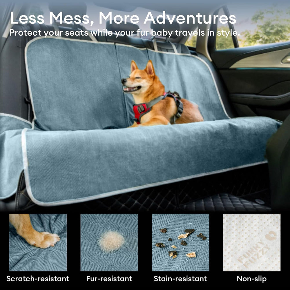 FUNNY FUZZY Dog Car Seat Cover for Back Seat, Back Seat Pet Cover for Dogs Wa...