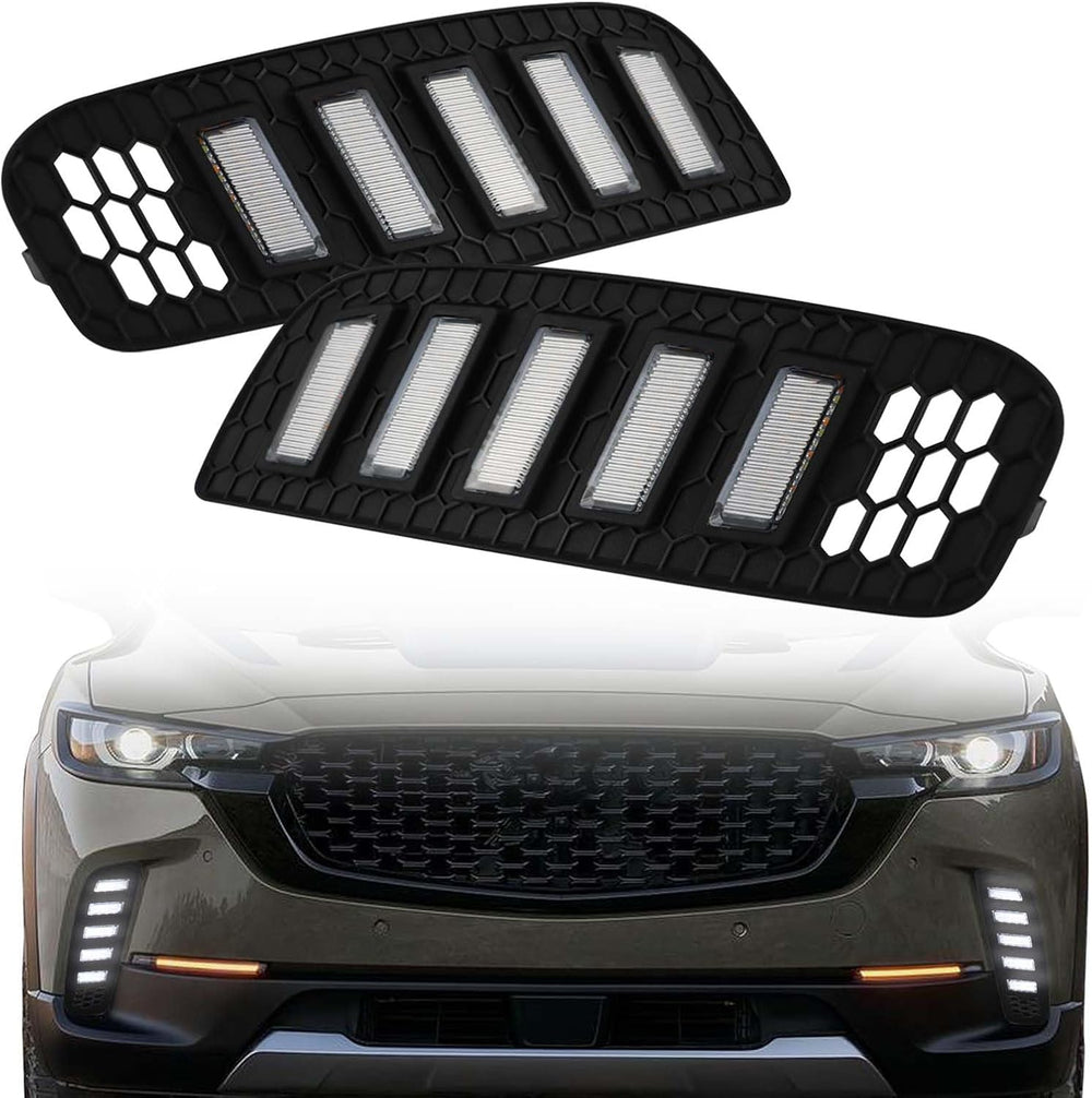Switchback White/Amber LED Front Bumper Fog Light DRL Amber Sequential Turn S...
