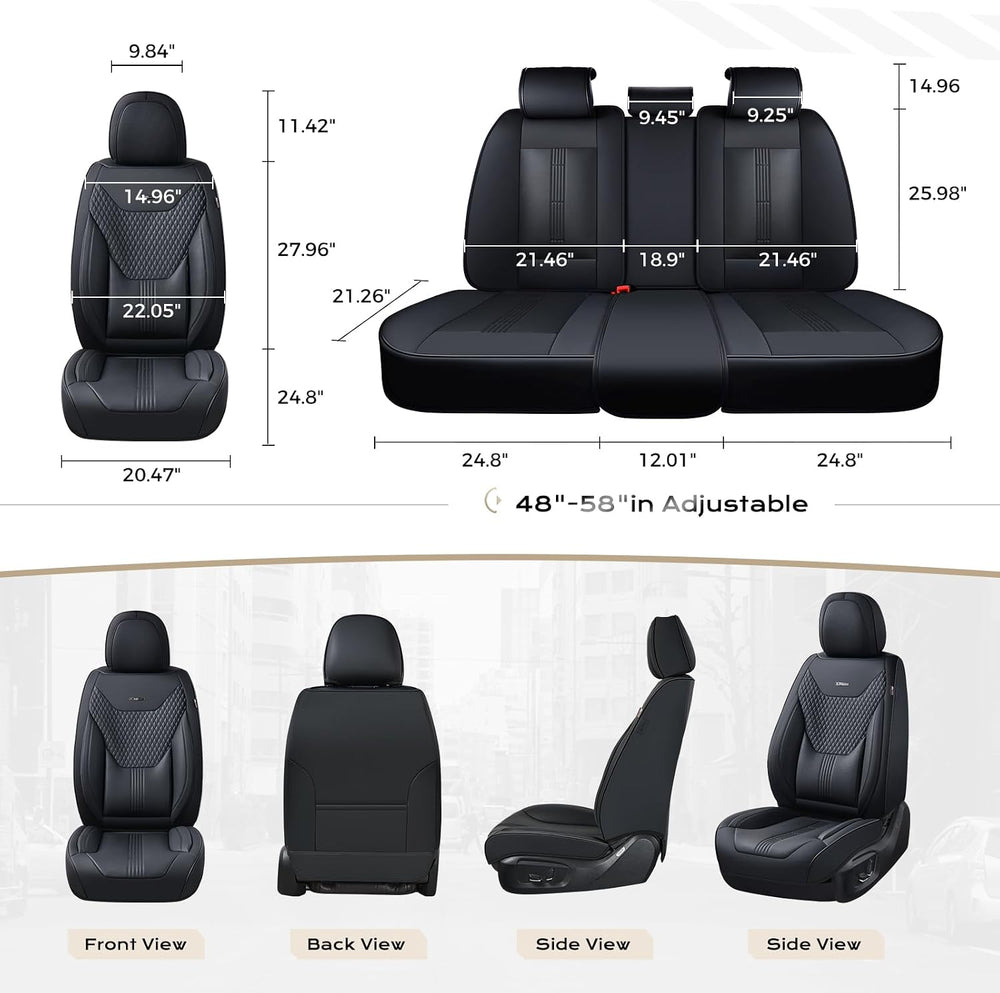 Coverado Car Seat Covers with Lumbar Support, Front Covers for Cars, Universa...