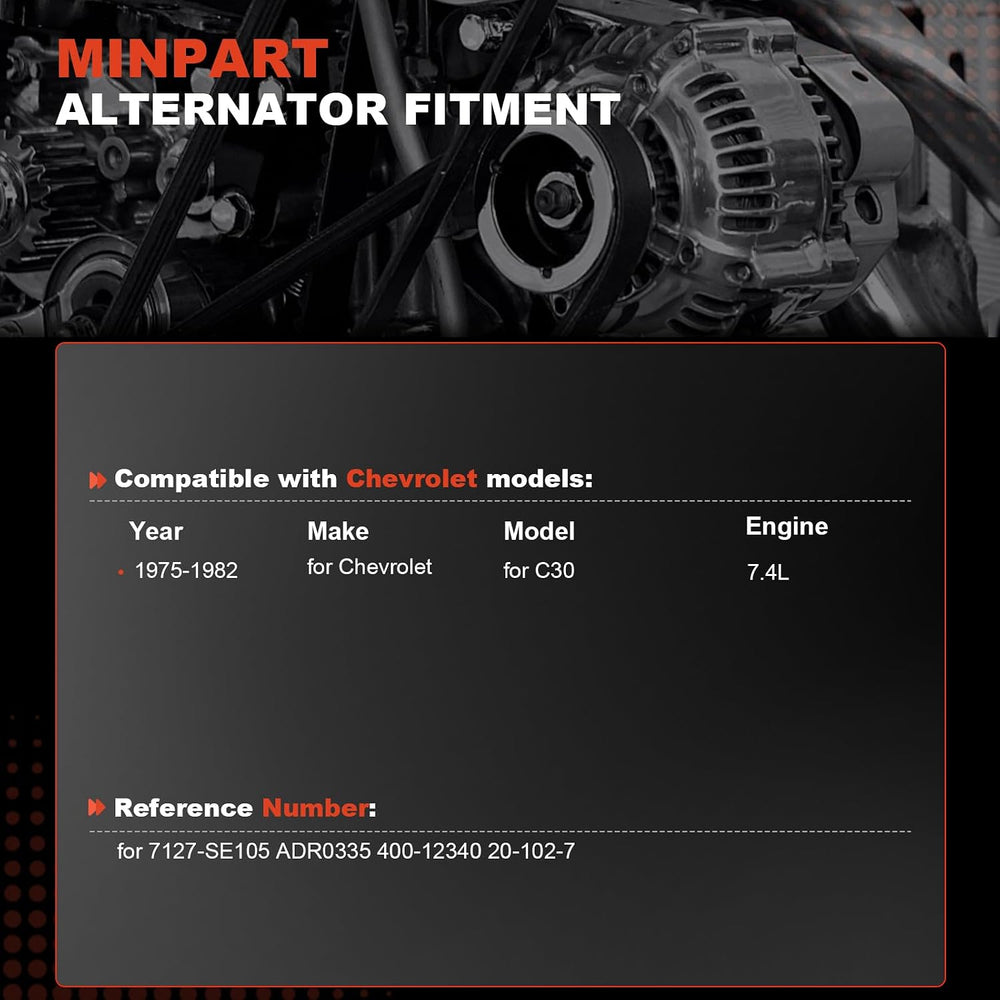 Alternator Compatible with Chevy with Buick for 1 One Wire Self Exciting