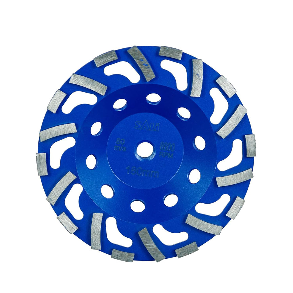 SALI 7 Inch Concrete Grinding Wheels 20 Turbo Diamond Segments 5/8-11 Arbor D...