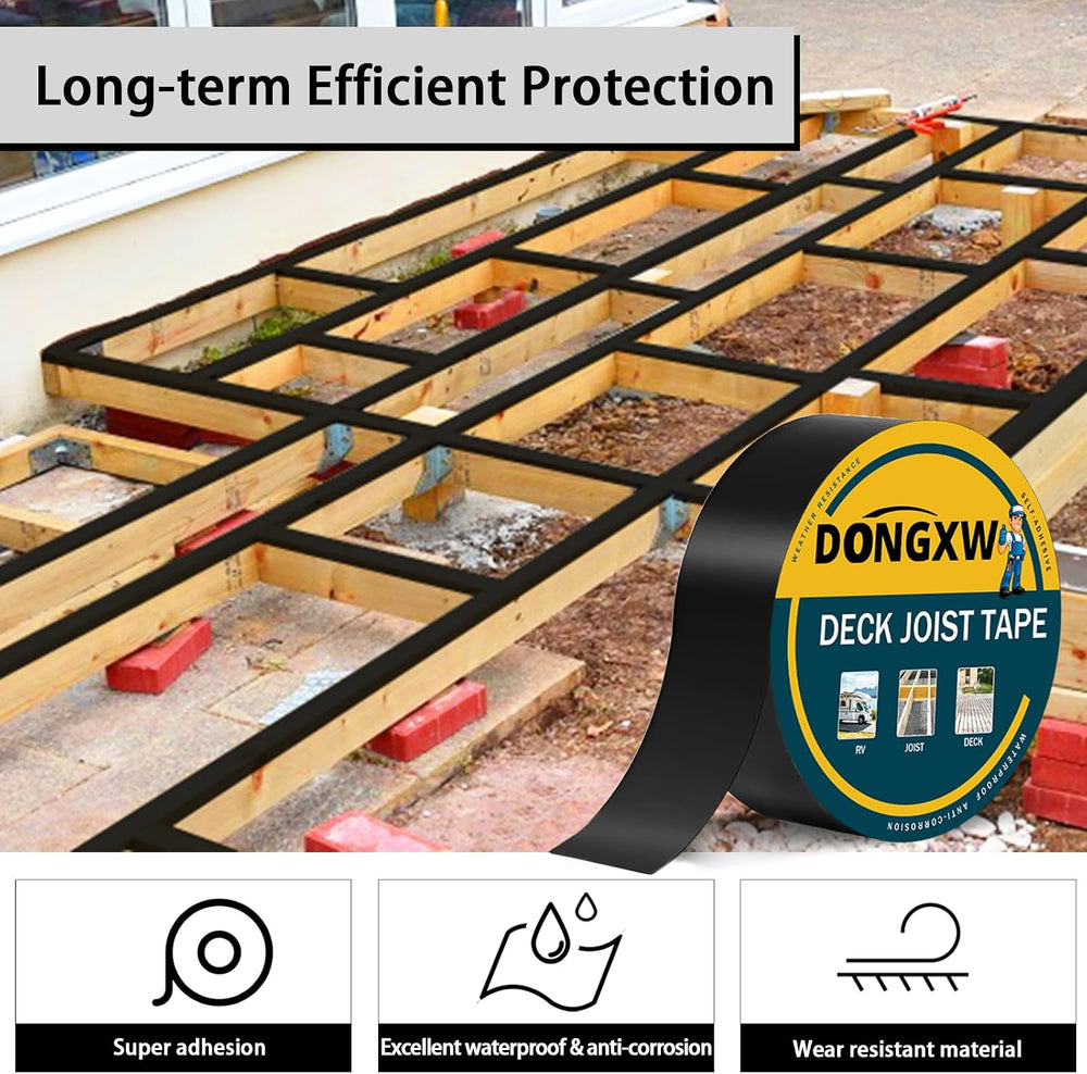 4 Packs Deck Joist Tape, 2" x 50' Waterproof Butyl Joist Tape for De...