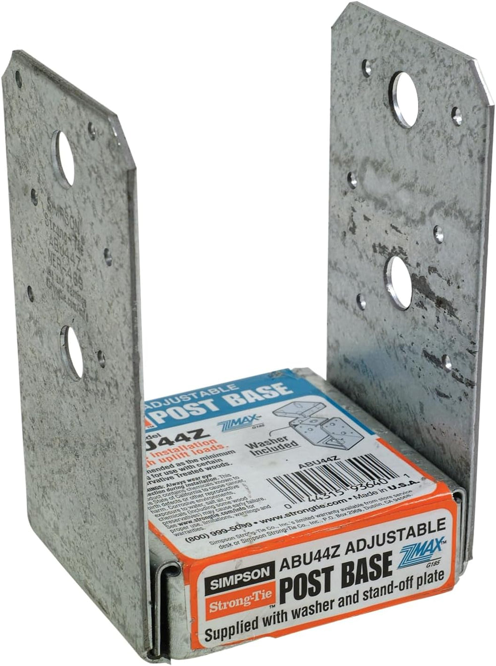 Simpson Strong-Tie ABU44Z ABU ZMAX Galvanized Adjustable Standoff Post Base f...
