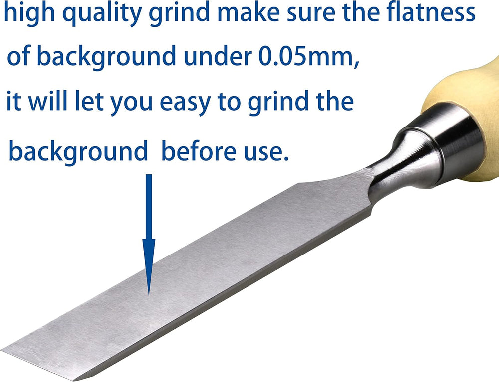 4 Piece Bevel Edge Butt Chisel Set 1/4 inch(6mm), 1/2 inch(12mm), 3/4 inch(20...