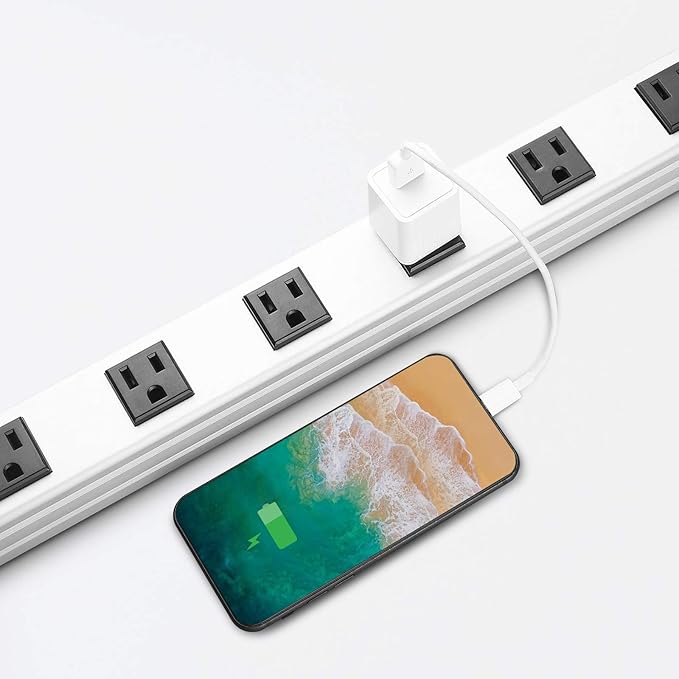 16 Outlet Plugs Heavy Duty Metal Power Strip, Aluminum Workshop Socket