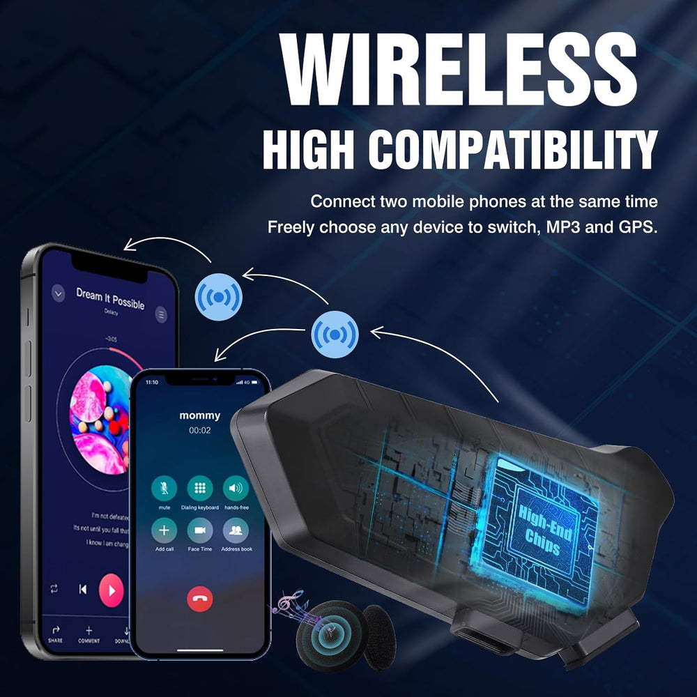 FEYA Motorcycle Helmet Speakers High Battery Life Helmet Headset