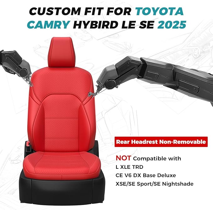 for Toyota Camry Seat Covers LE SE 2025