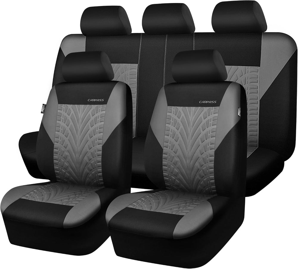 CAR PASS Car Seat Covers Full Sets, Front & Split Rear Bench for Car, 3D ...