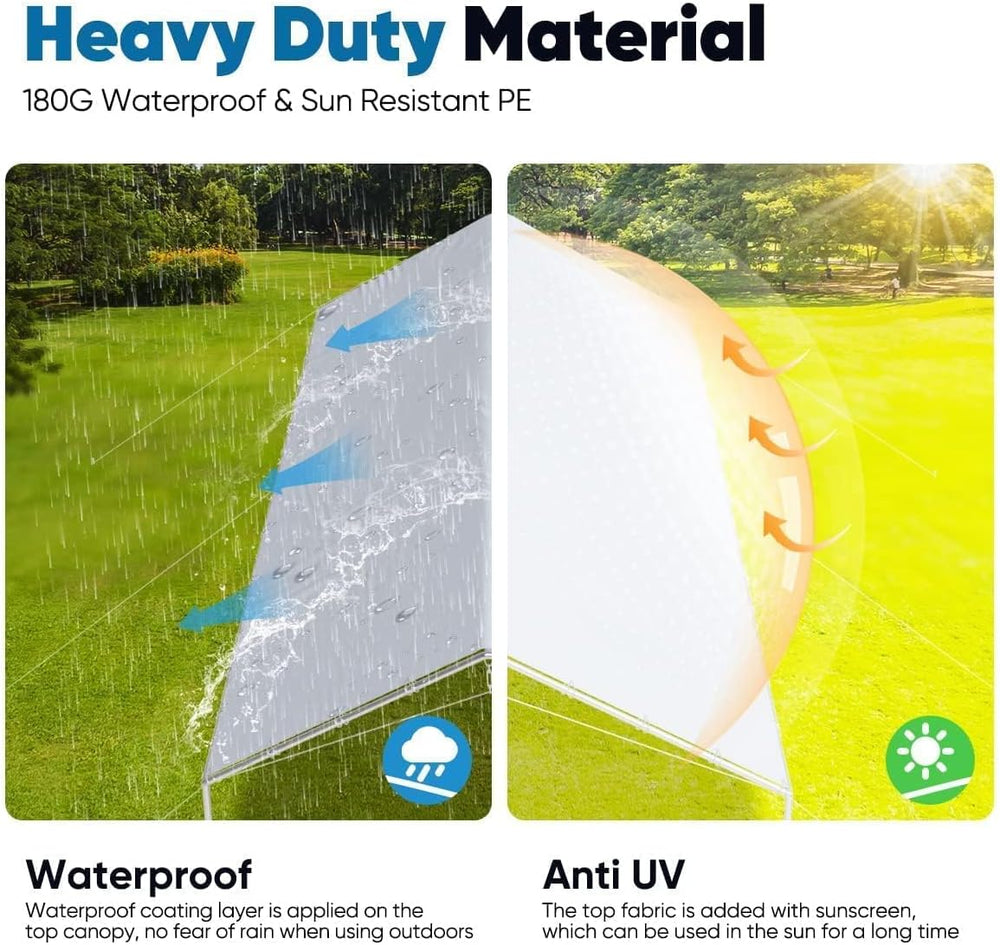 Quictent 10x20 ft Heavy Duty Car Canopy Galvanized Frame Carport Outdoor Part...