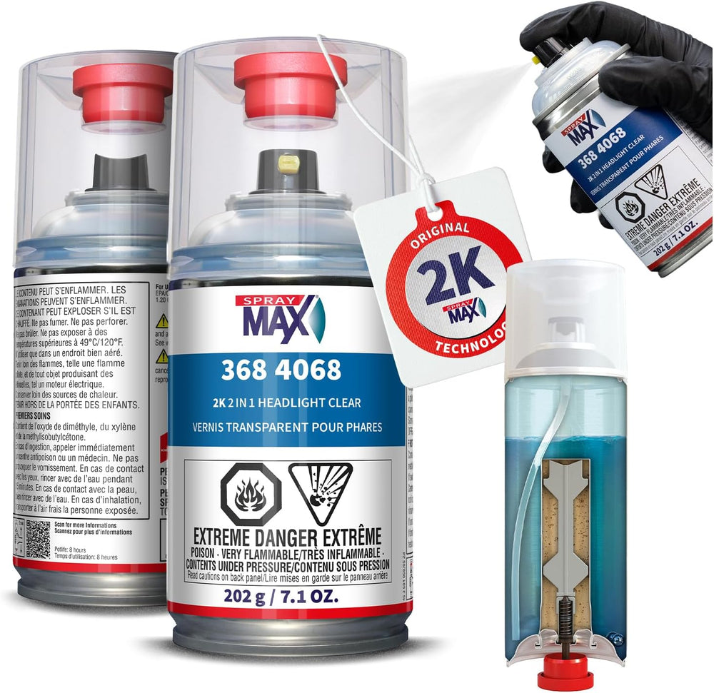 SprayMax 2K 2in1 Headlight Clear Coat | Professional Headlight Restoration Sp...