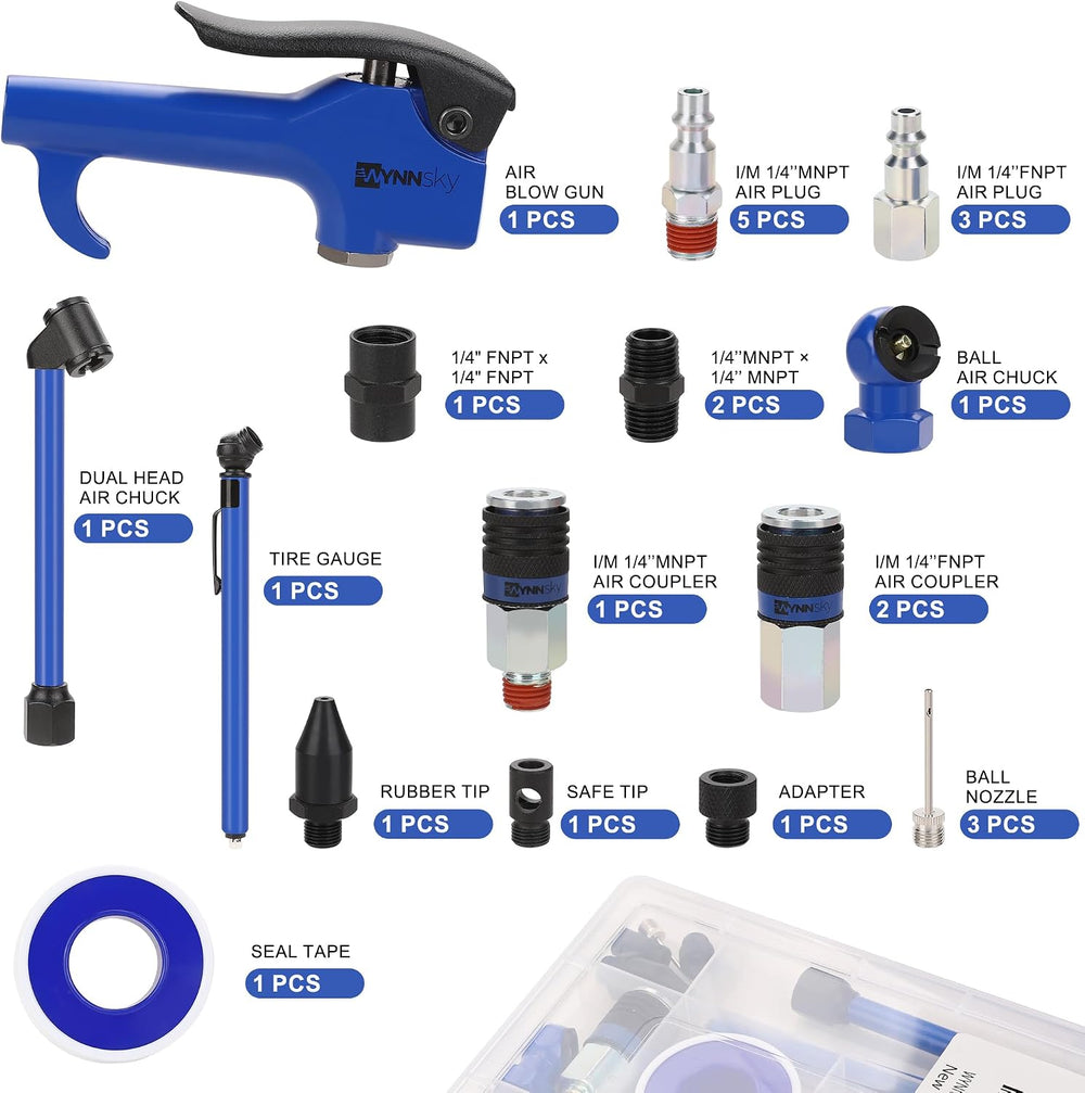 Air Compressor Accessories, Air Blow Gun Kit, Air Fittings, Air Chuck, Tire G...