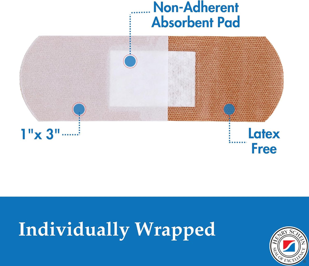 Henry Schein Fabric Adhesive Strip Bandages 1" x 3", Sterile, 5400 Ct