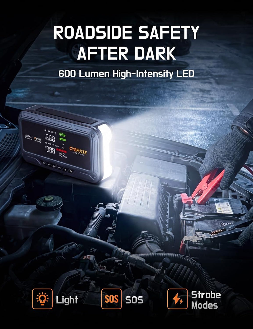 Jump Starter with Air Compressor 8000A 160 PSI,65W Charge