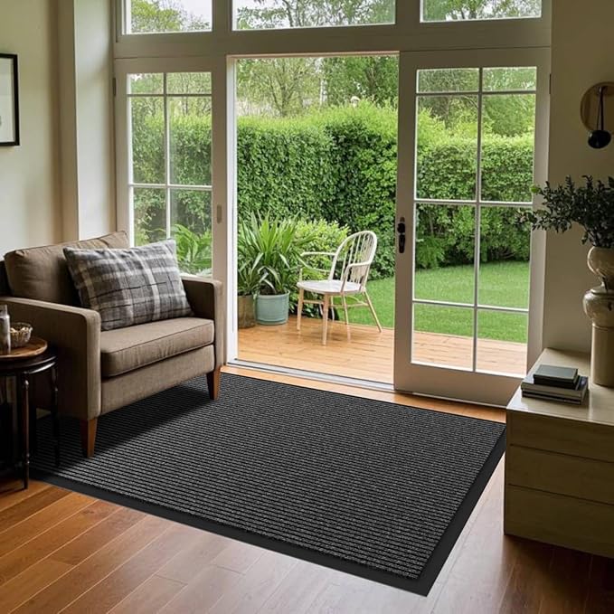 Front Door Mat, Commercial Entrance, Low Profile, Durable Rubber Backing