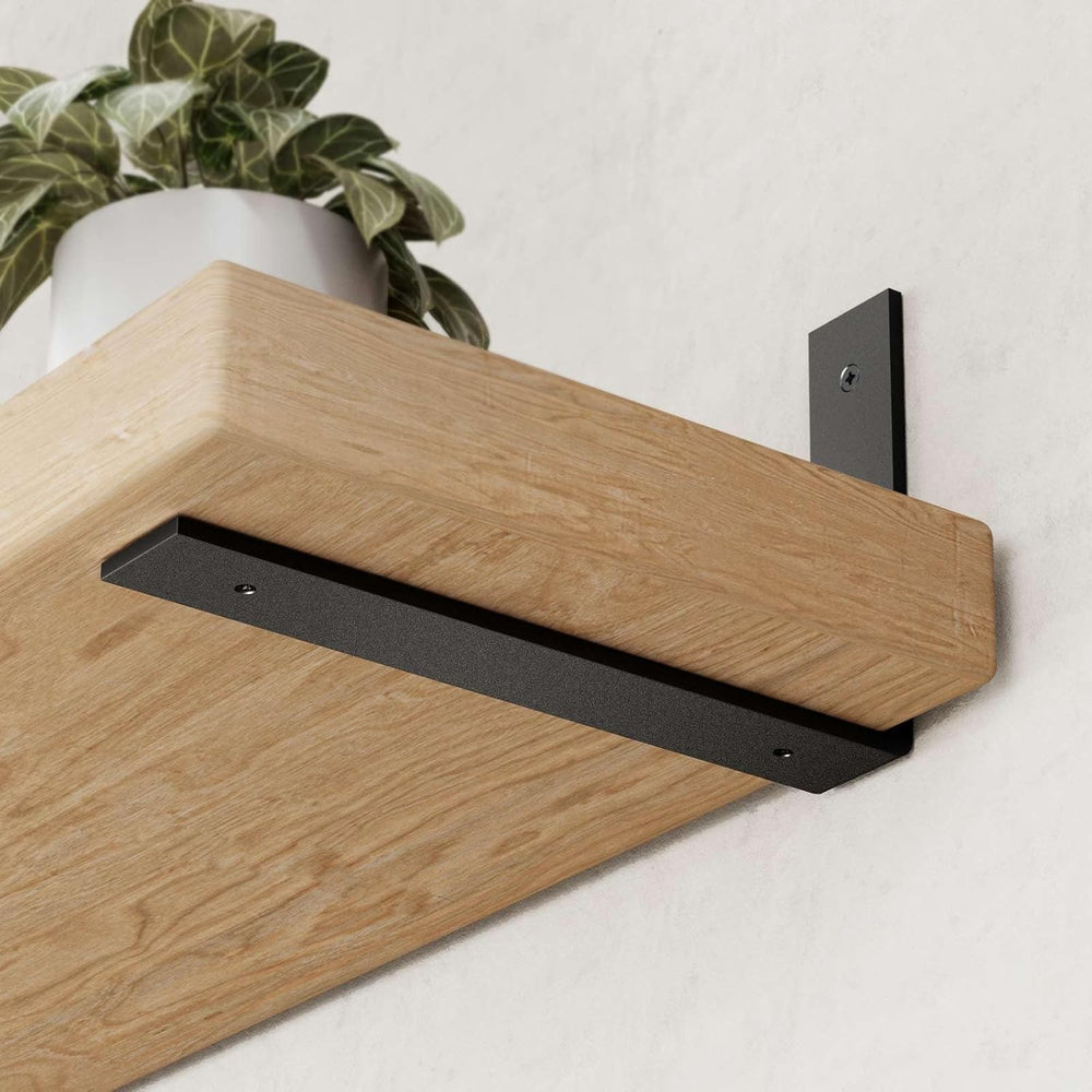 6-Pack Heavy Duty 10-Inch Black Shelf Brackets, L Shelf Bracket 10 Inch for F...