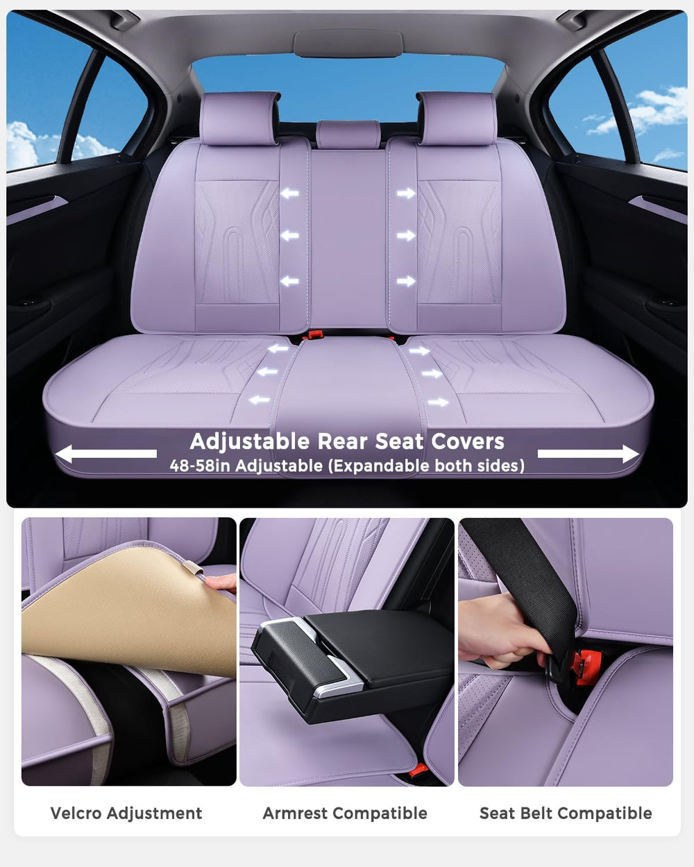 Huidasource Seat Covers Full Set, Universal Fit for Most Cars SUVs Trucks