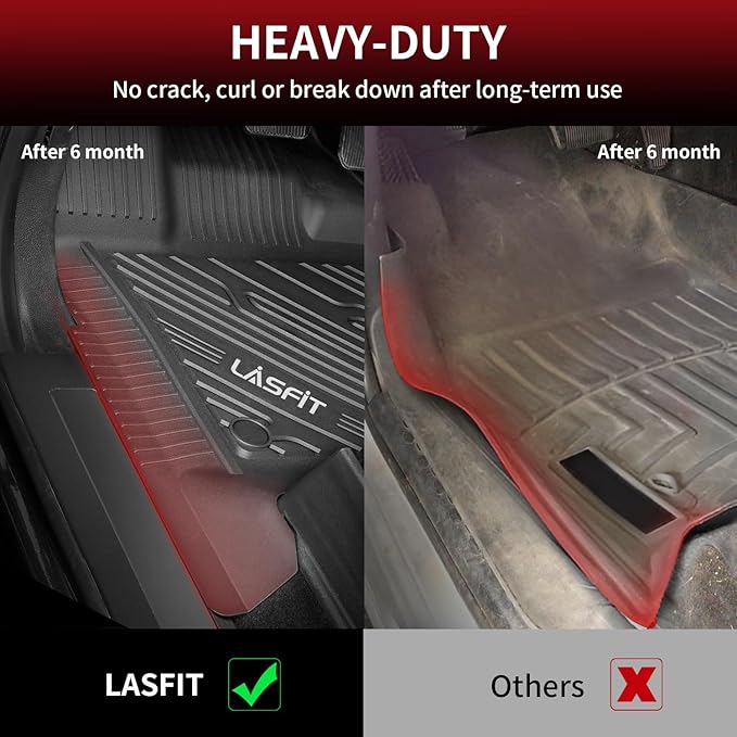 LASFIT Front Floor Mats for Ford F-150 2015-2025 | F150 Lightning 2022-2025