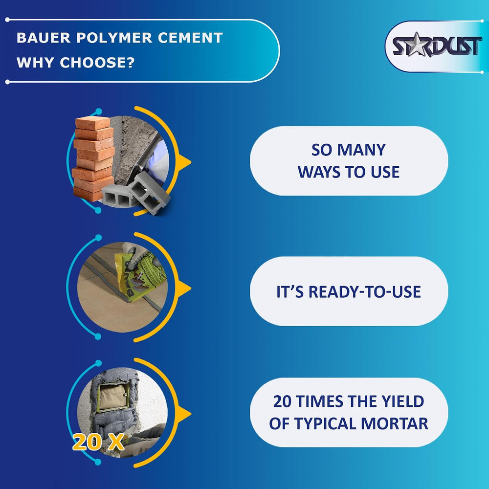 Bauer Instant Polymer Cement 4-Pack - Ready-to-Use Alternative to Mortar &amp...