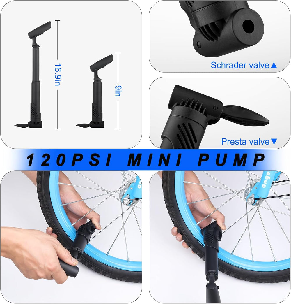 Bynccea Bike Tire Repair Tool Kit with Tire Pump, Portable Bicycle Repair Bag...