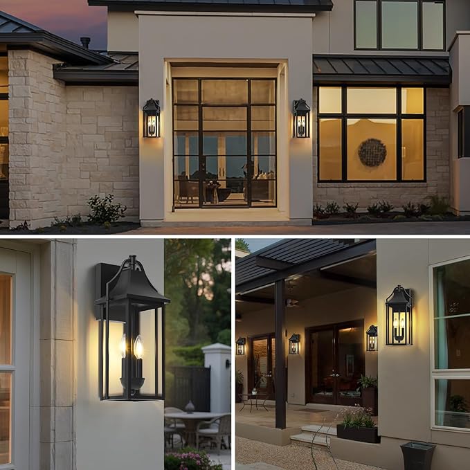 Outdoor Wall Sconce Fixture, Dusk to Dawn Patio Lights Waterproof