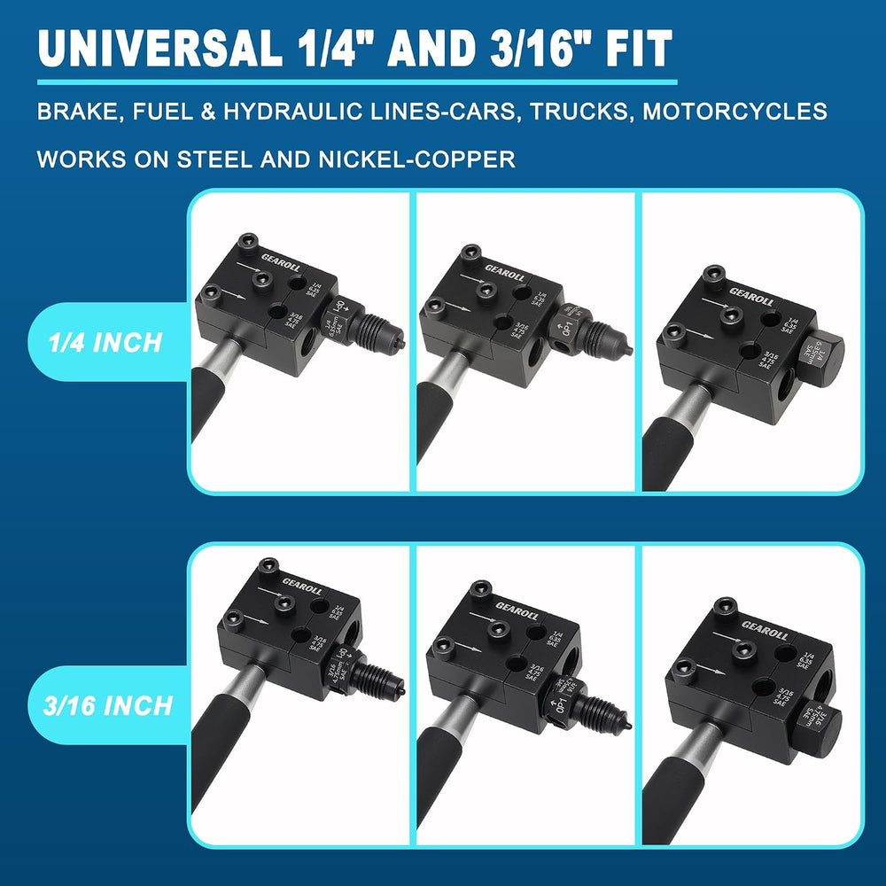 Brake Line Flaring Tool Kit, 3/16" 1/4" SAE Double Flare Tool for B...