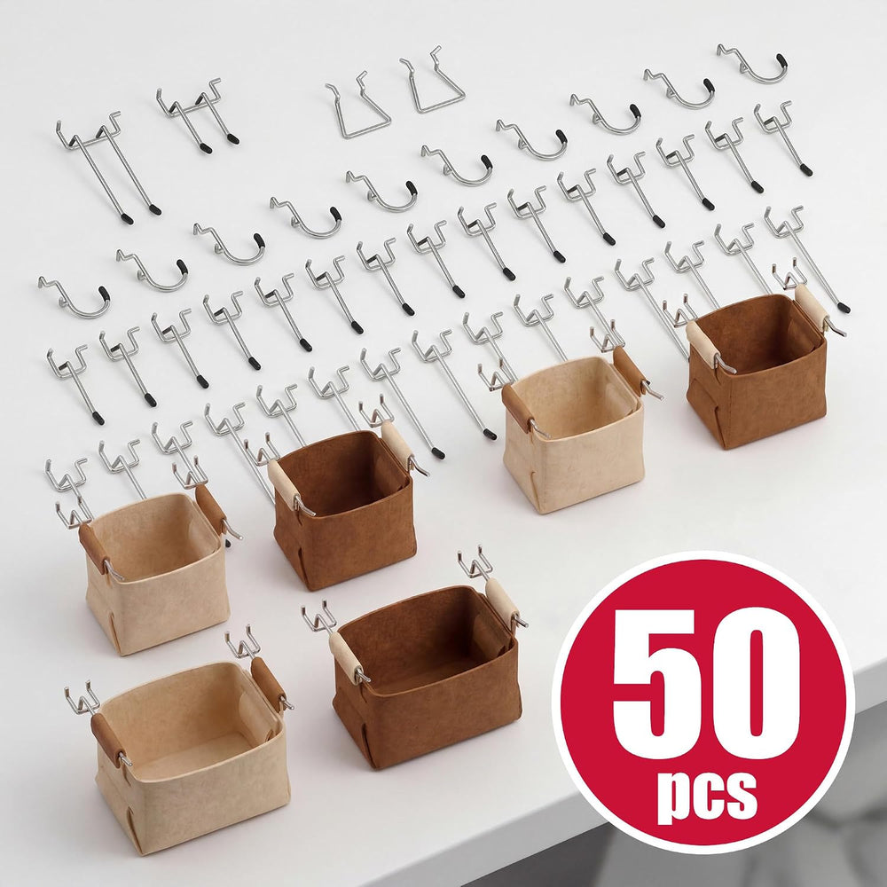 8 Pack Peg Board Organizer, Includes Metal PegBoard and Accessories