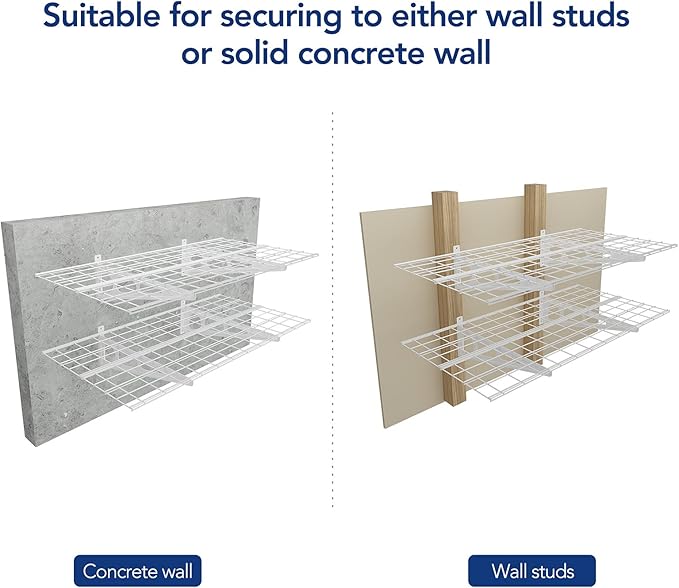FLEXIMOUNTS 2-Pack 2x4ft 24-inch-by-48-inch Wall Shelf Garage Storage Rack Wall