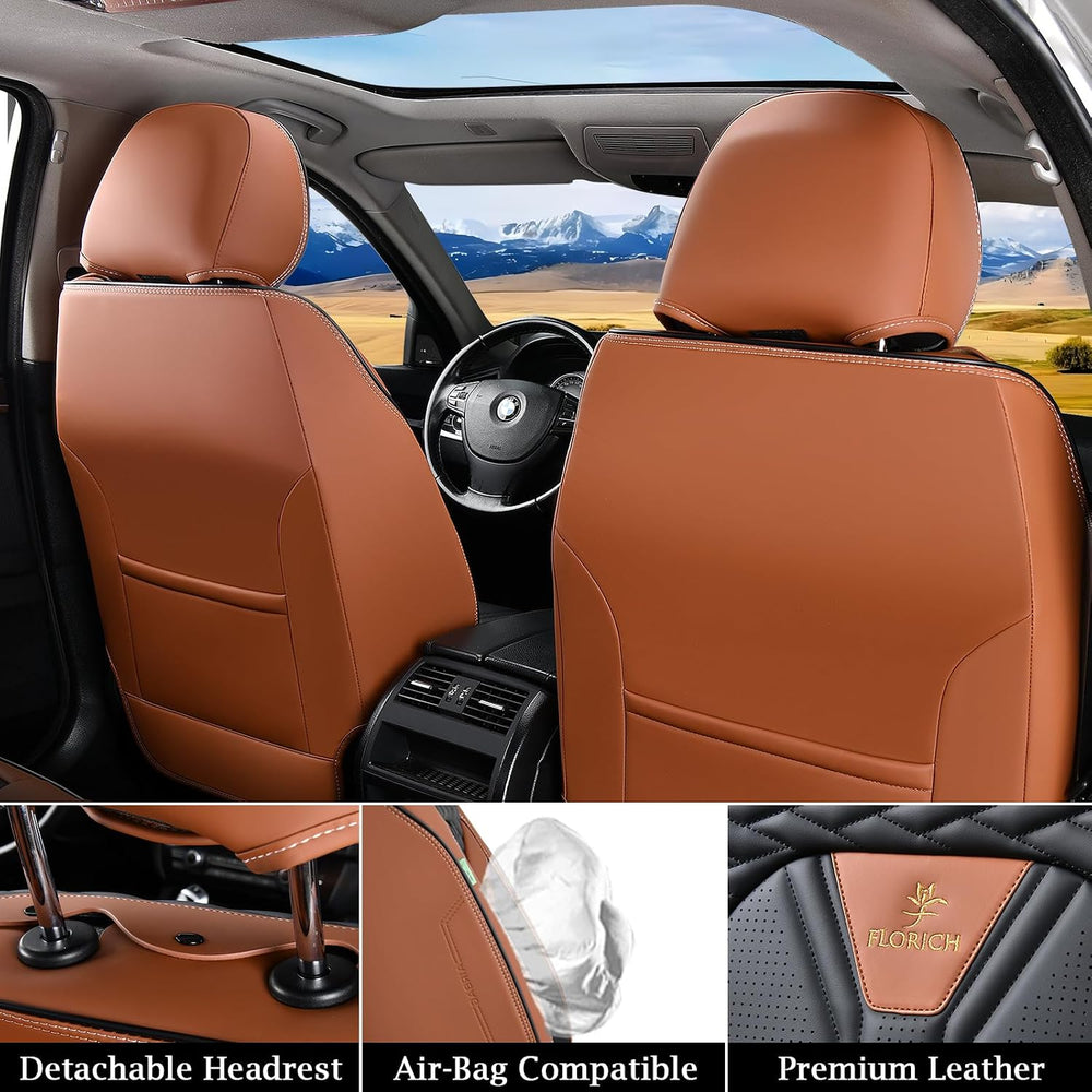 FLORICH Leather Seat Covers, Seat Covers Full Set, Car Seat Protectors 5 Seat...