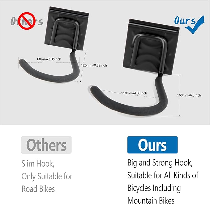 Sinoer Bike Storage Rack, Bike Wall Rack, Bike Storage Wall Mount