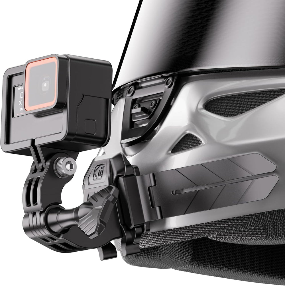Kewig Universal Motorcycle Helmet Chin Camera Mount, Quick-Release Design