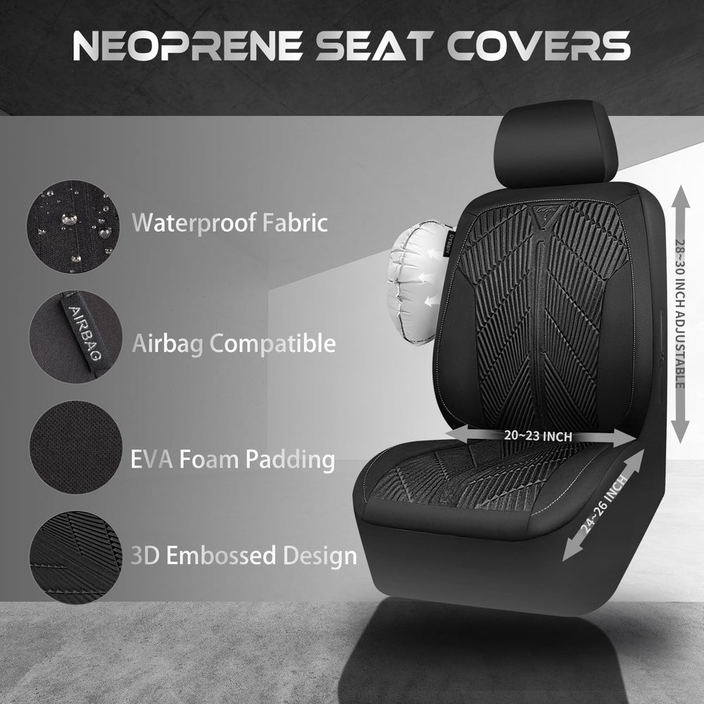CAR PASS Waterproof Car seat covers Front Seats covers Neoprene Wetsuit, All-...