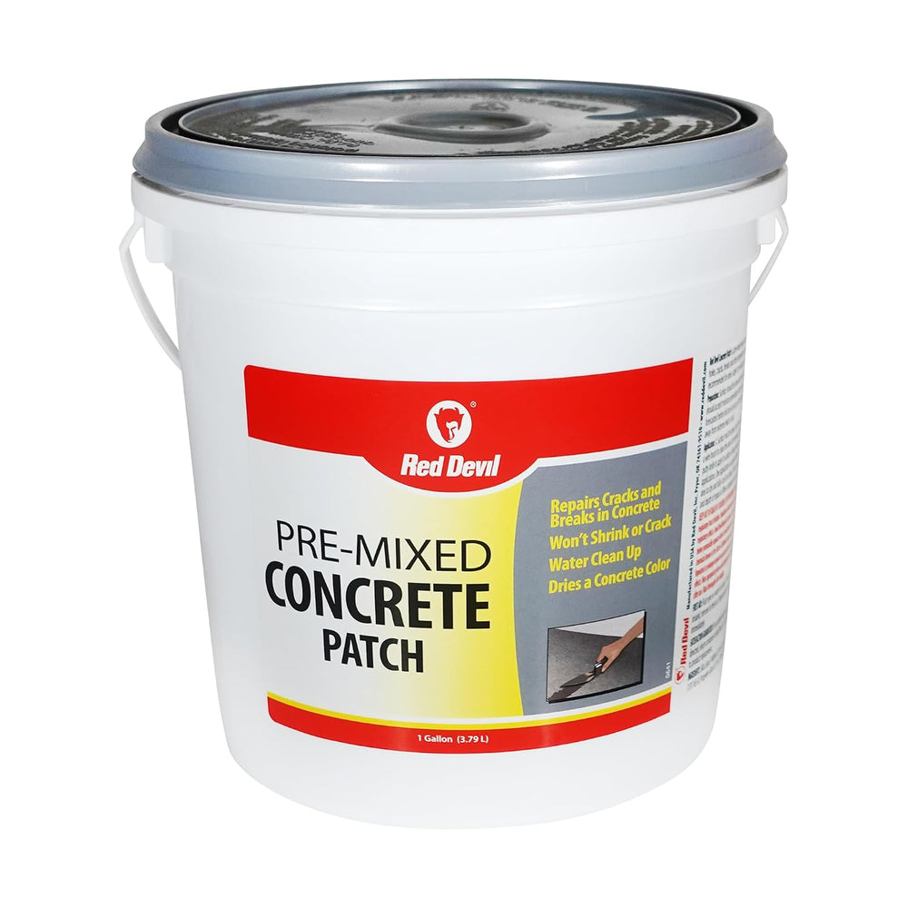 Red Devil 0641 Concrete Repair Patch, Cement Crack Filler, Pre-Mixed, 1 Gallo...