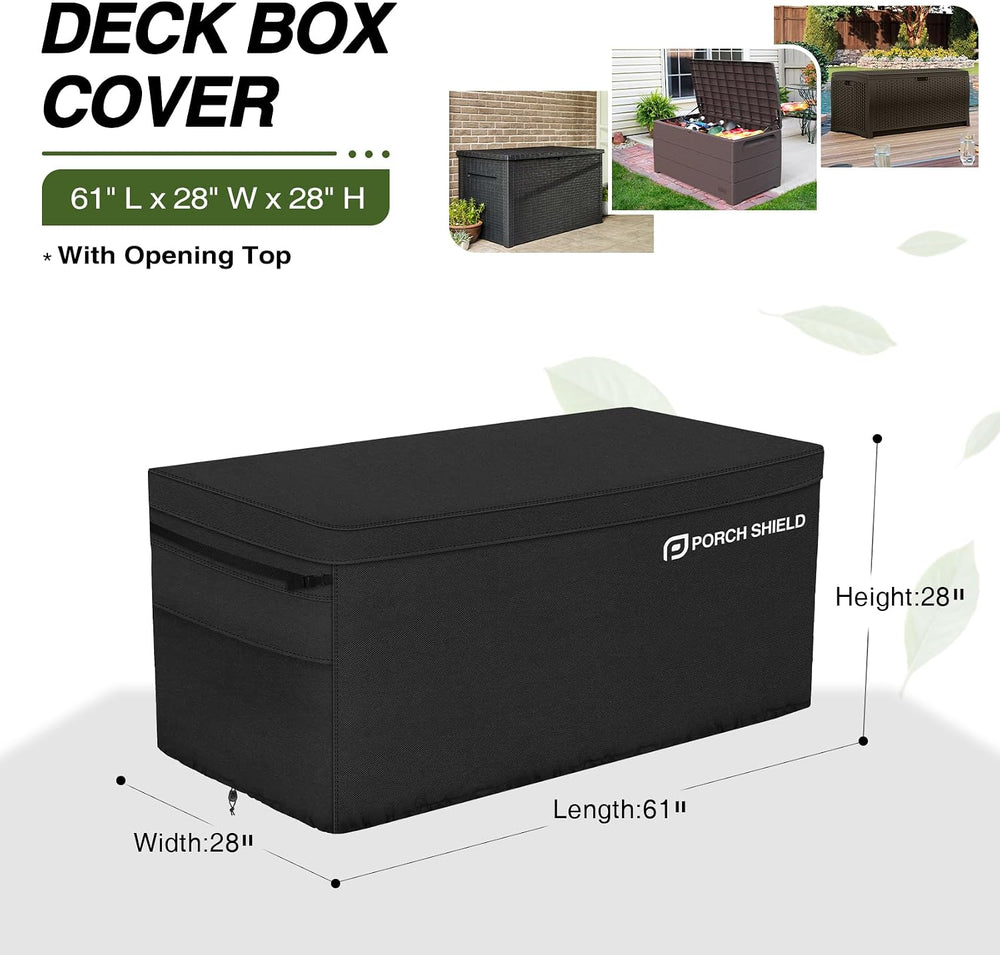 Porch Shield Patio Deck Box Cover (Upgrade), 62 x 29 x 28 inches, Black