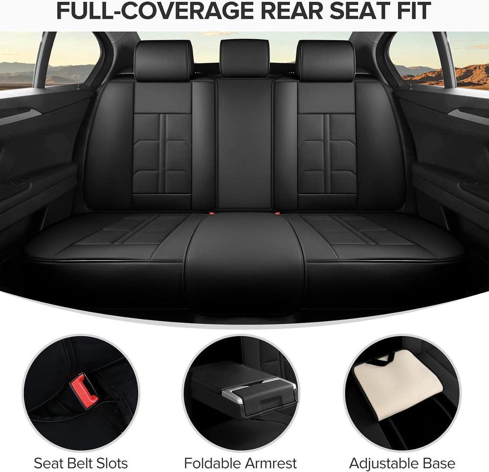 Car Seat Covers Full Set for 5 Seats Lumbar Support Breathable