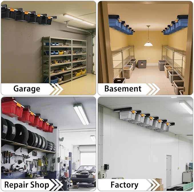 Overhead Garage Storage Rack, Heavy Duty Ceiling Storage Rack, Powder Coated ...