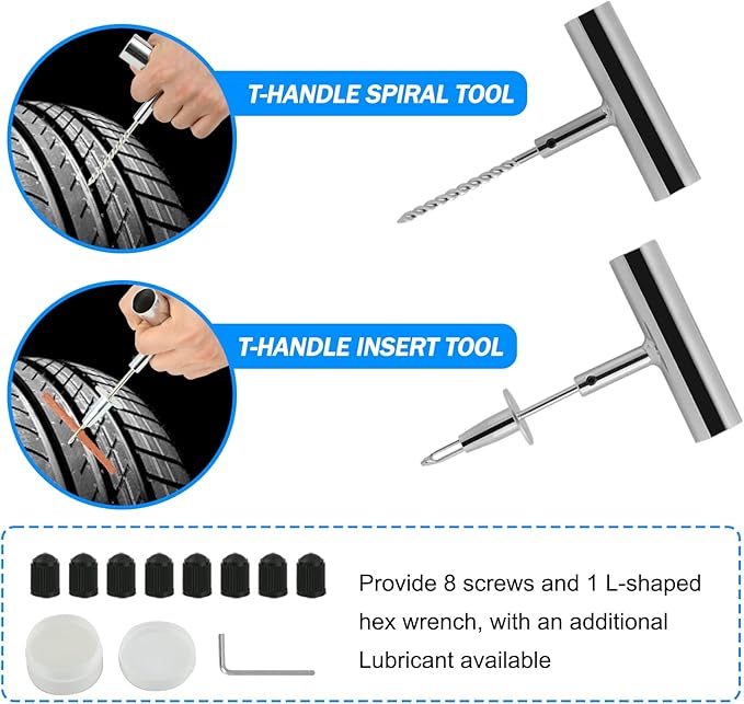 Tire Repair Kit, Tire Inflator Portable Air Compressor, Heavy Duty Flat Tire