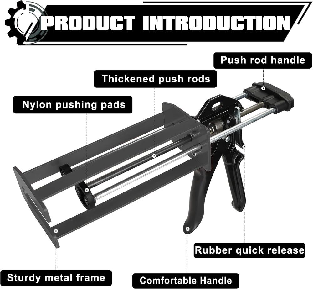 Dual Component Caulking Gun 450ML / 600ML / 650ML (1:1 & 2:1), Manual 2 P...
