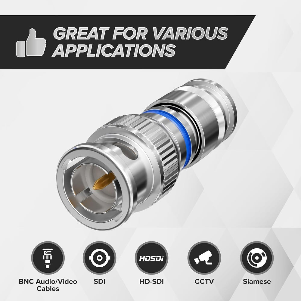 THE CIMPLE CO - BNC Compression Connector for RG6 Coaxial Cable - Male RG6 BN...