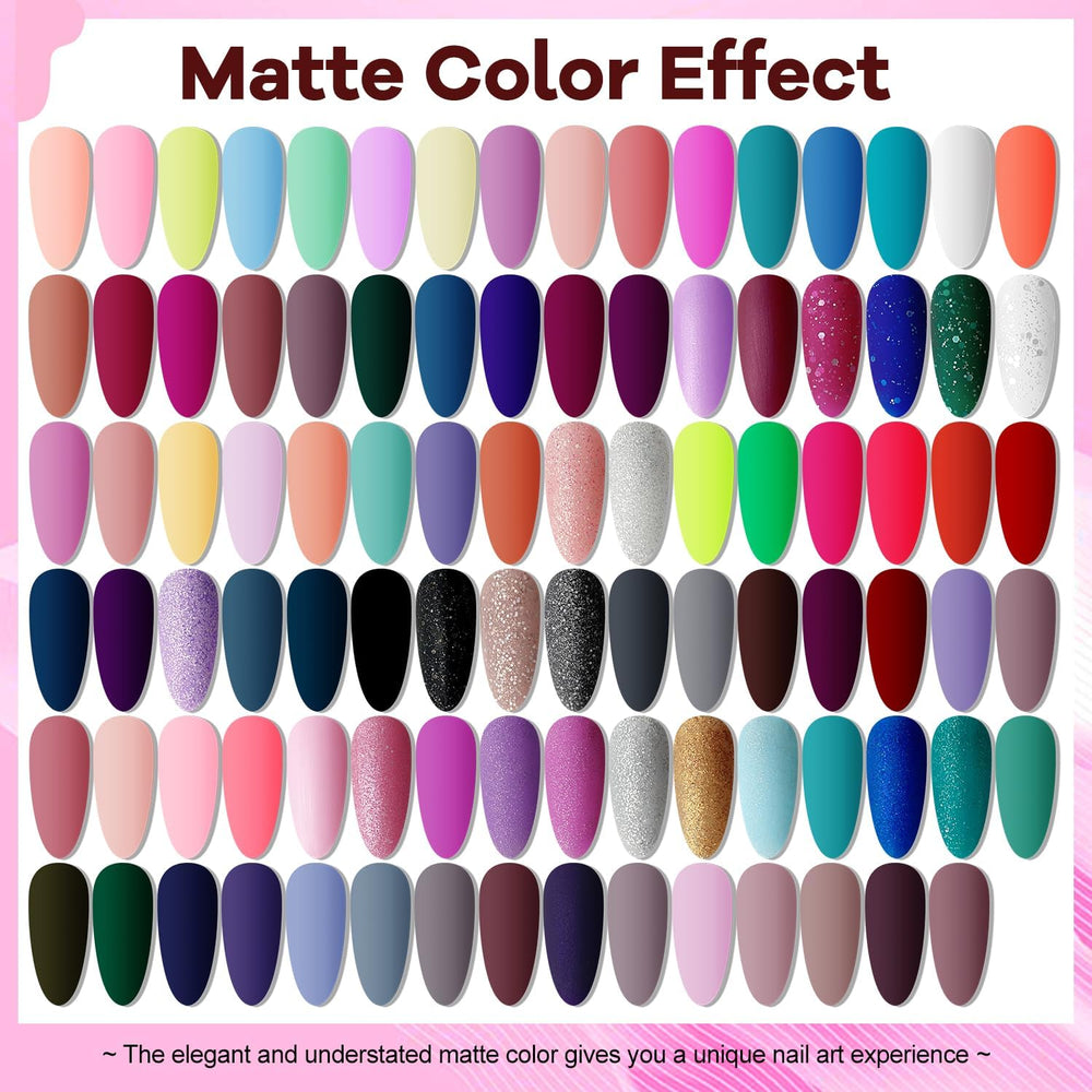 JODSONE 100 PCS Gel Nail Polish Starter Kit with U V Light 95 Colors Macarons...