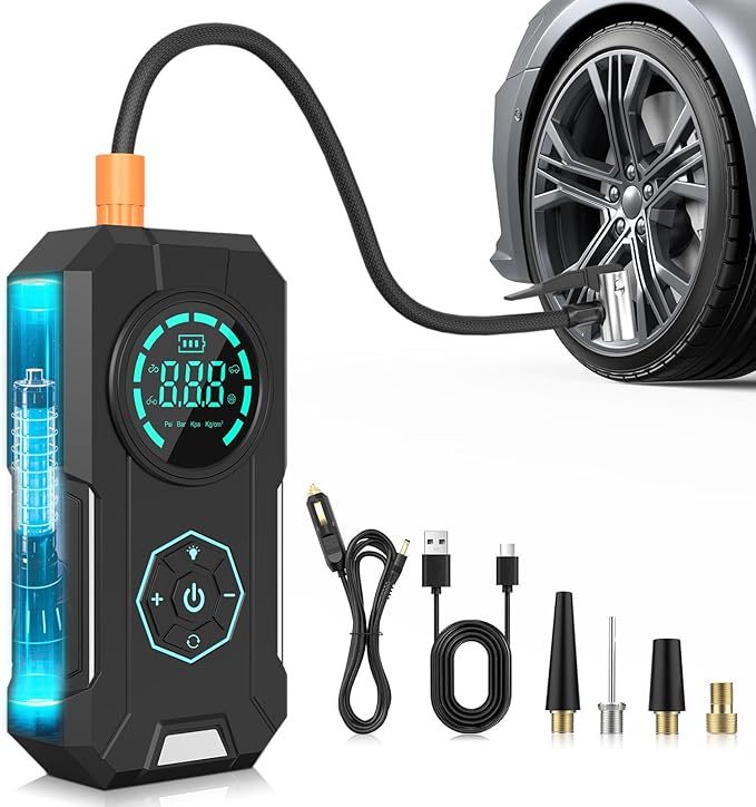 Tire Inflator Portable Air Compressor, 5X Faster Portable Air Compressor