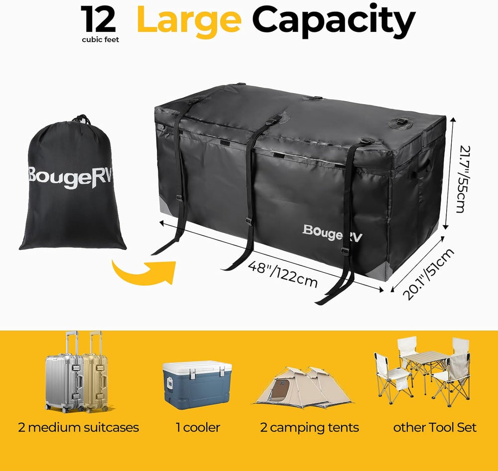 BougeRV Hitch Cargo Carrier Bag Waterproof/Rainproof for Car Truck SUV Vans R...