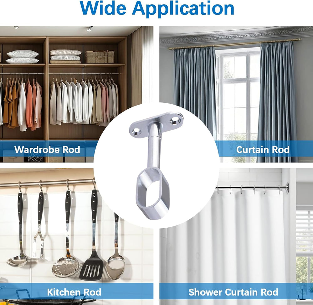 INCREWAY Closet Rod Support, 20Pcs Hollow Zinc Alloy Adjustable Oval Wardrobe...