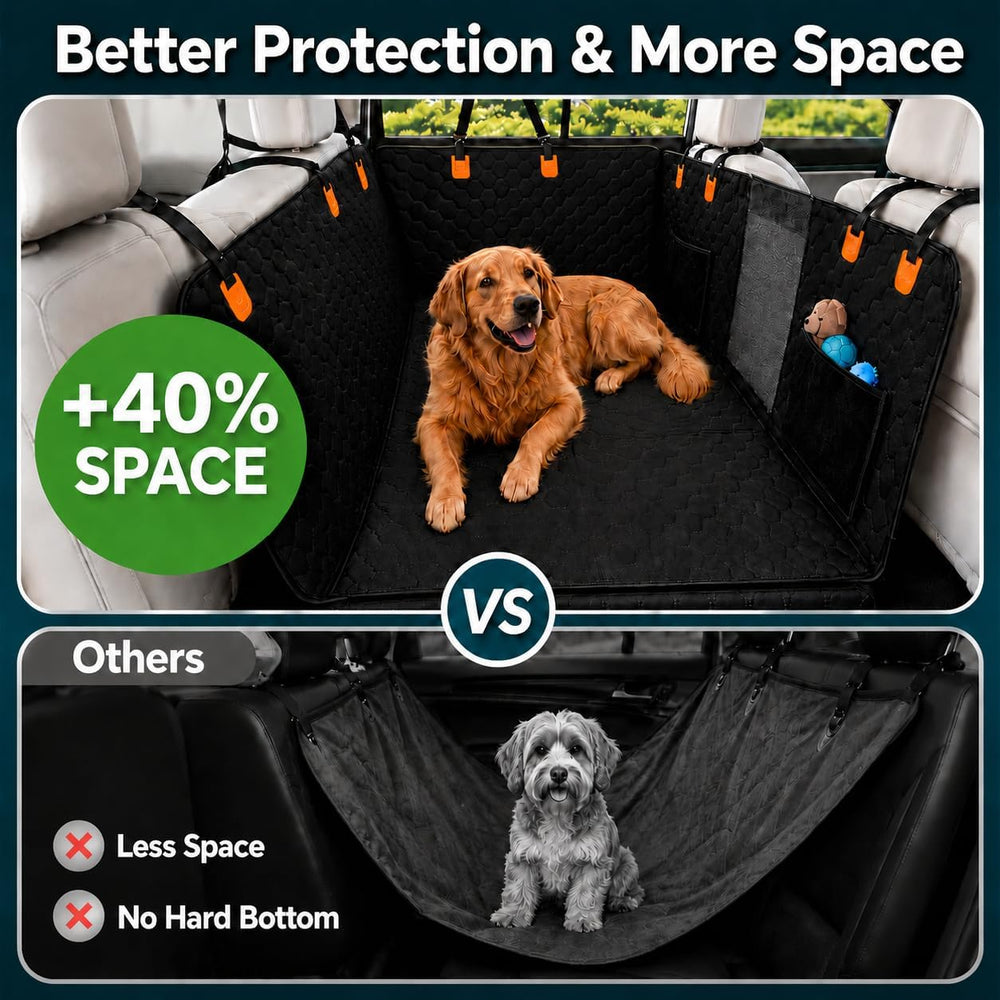 Wiggle&ruff Premium Dog Car Seat Cover for Back Seat - Waterproof Dog Car...