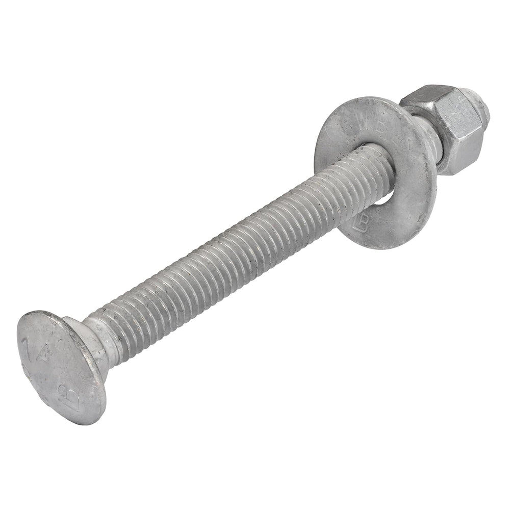 1/2" x 5" (25 Pack) Galvanized Carriage Bolt Kit Grade 307A Include...