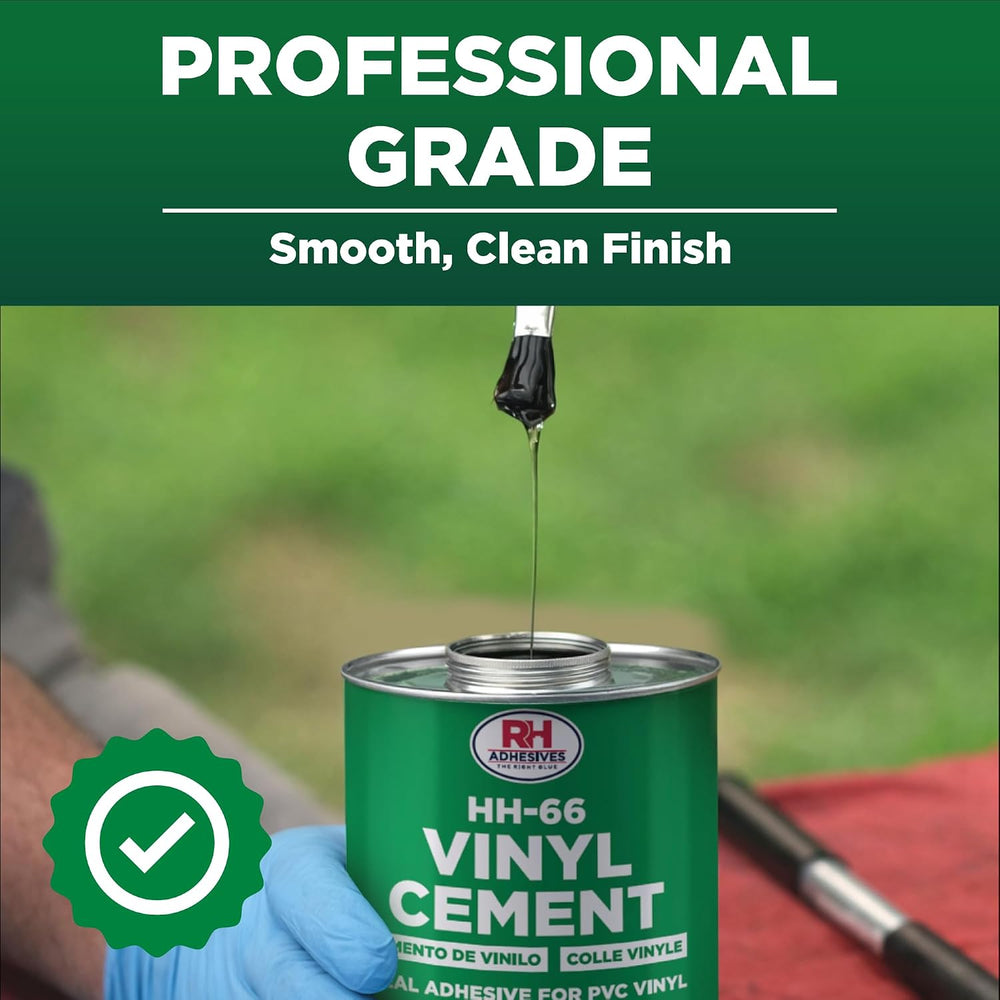 HH-66 Vinyl Cement 32 oz - Waterproof PVC & Vinyl Glue for Pools, Tarps