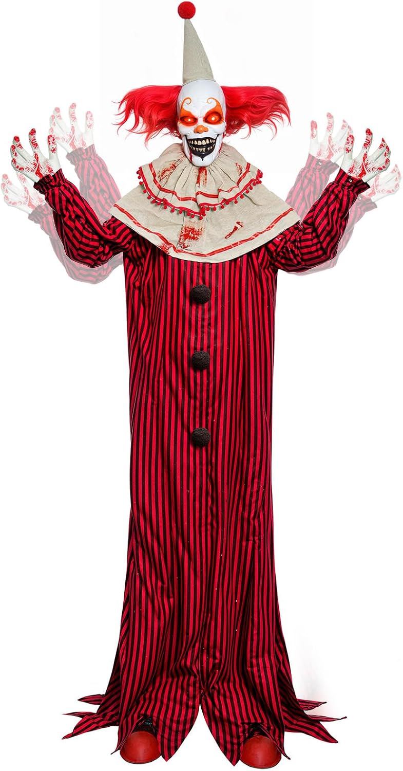 Presence 72" Halloween Decorations Outdoor - Standing Animatronic Clown ...