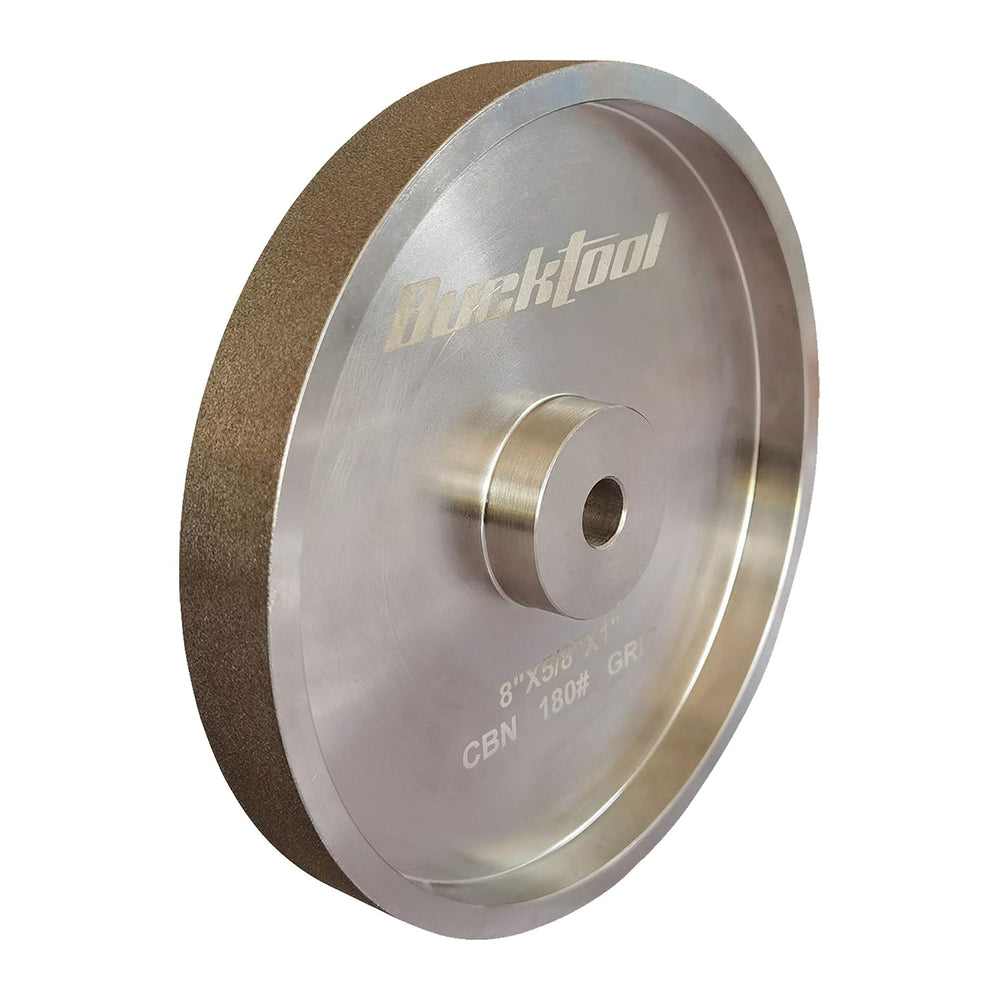 BUCKTOOL 180 Grit 8-Inch CBN Grinding Wheel, 1-Inch Wide, 5/8-Inch Arbor