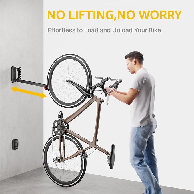 monTEK Swivel Bike Wall Mount, No Heavy Lifting Required Bike Wall Mount (2 P...