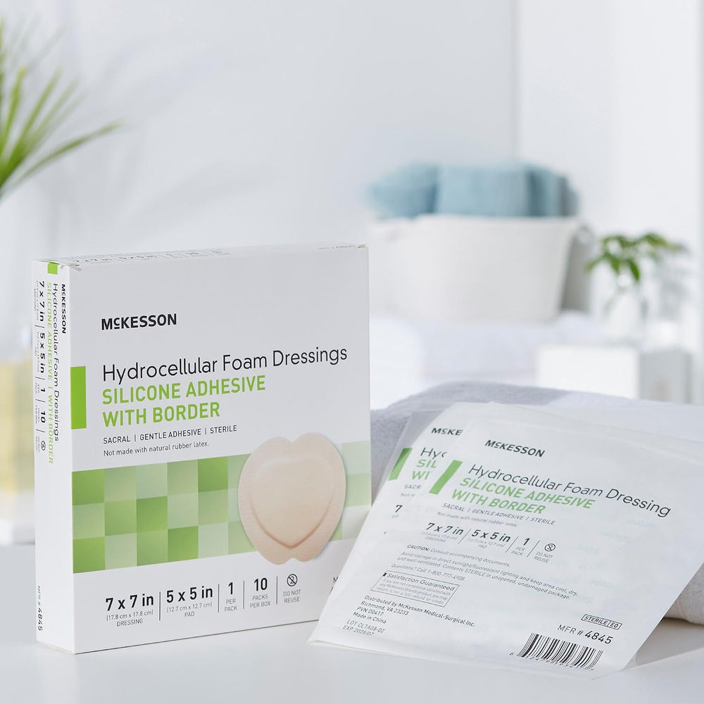 McKesson Hydrocellular Foam Dressings, Sterile, Silicone Adhesive with Border...